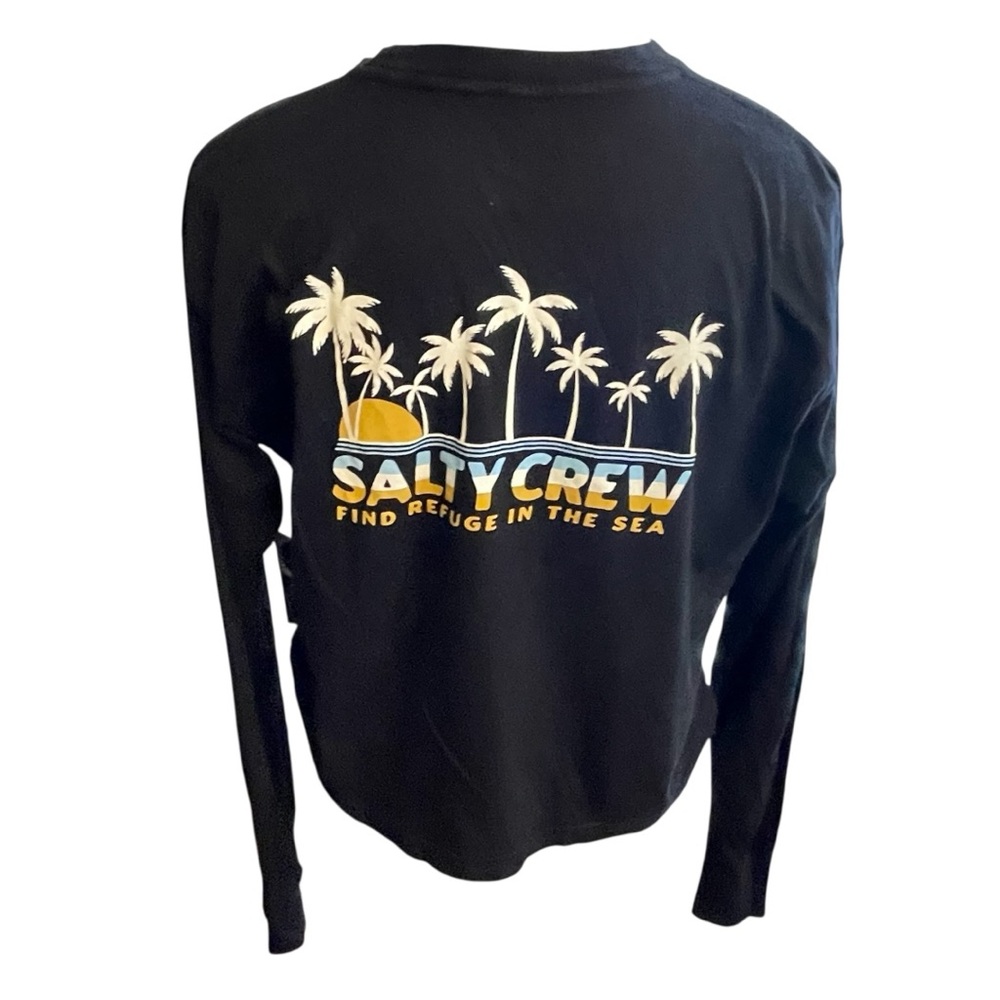 Salty Crew Black and Yellow Logo cropped Long Sleeve - Picture 2 of 4